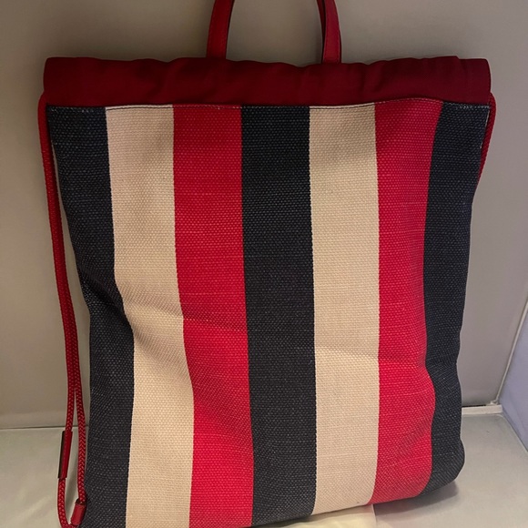 GUCCI Canvas Logo Sylvie Stripe Drawstring - Picture 8 of 14
